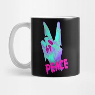 cyberpunk peace sign Mug